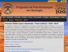 Tablet Screenshot of posgeol.ufpr.br