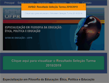 Tablet Screenshot of filosofiaeducacao.ufpr.br